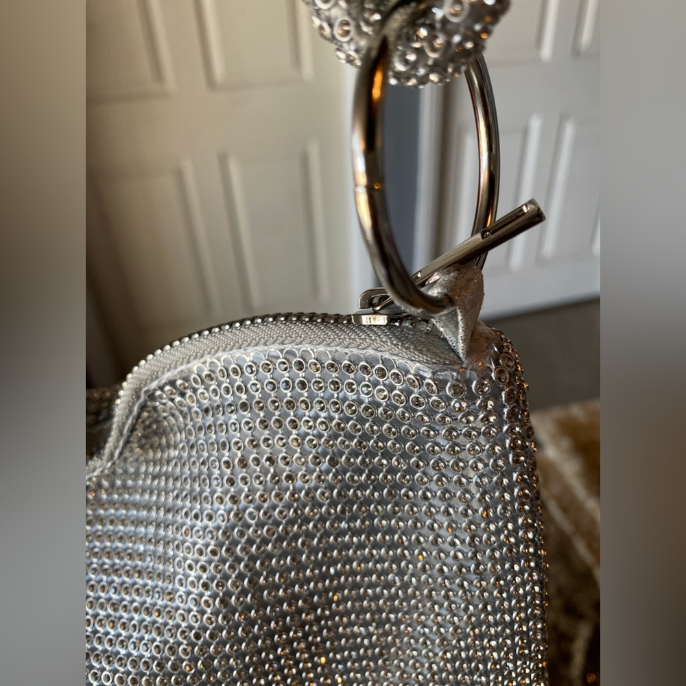 Dani Silver Rhinestone Mini Shoulder Bag - Picture 13 of 14